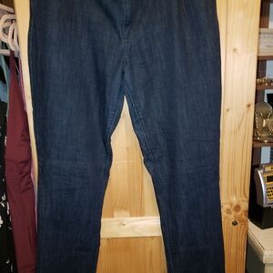 Express Women's Dark Blue Straight Leg Jeans